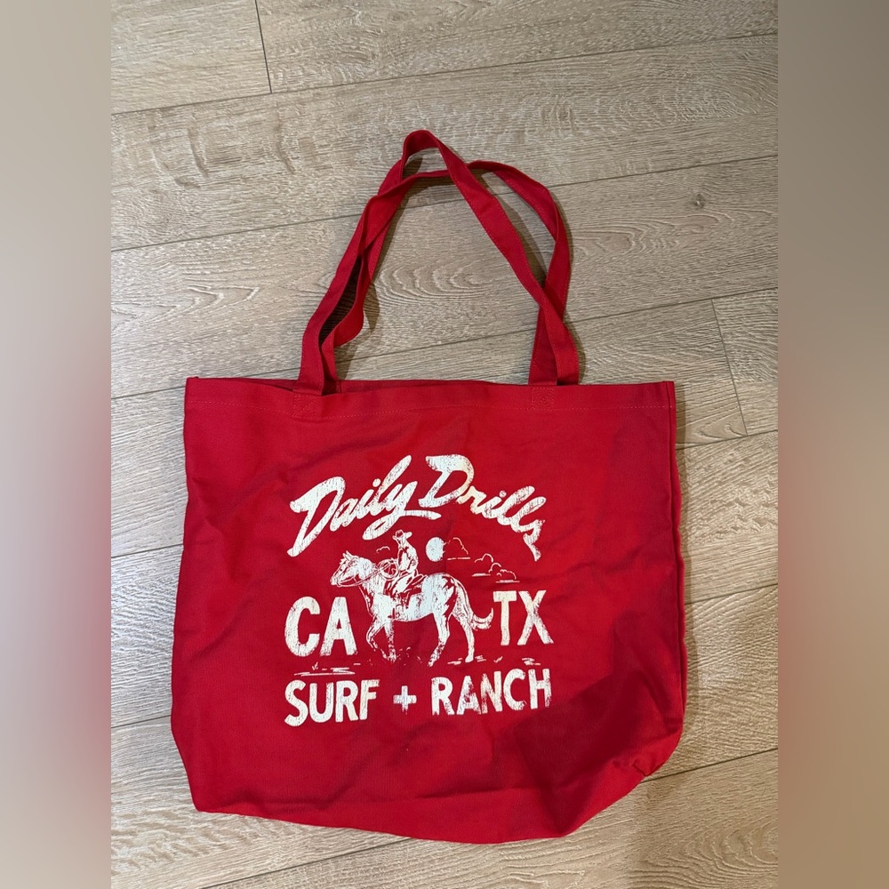 Daily Drills Red Surf + Ranch Limited Edition Austin Pop Up Tote. ❤️⚡️